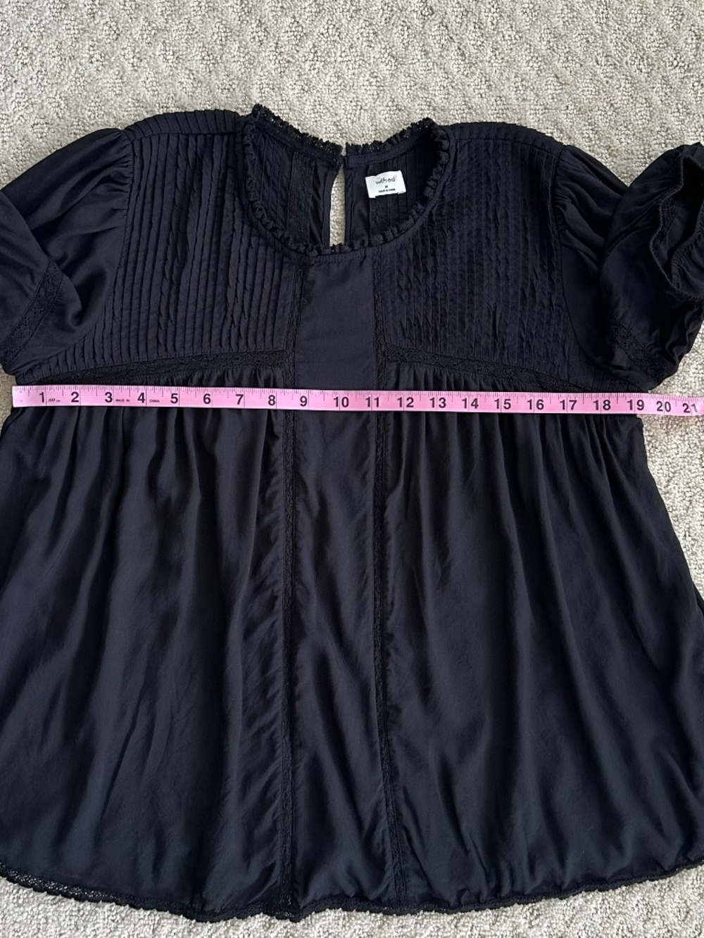 Aritzia Wilfred Wallflower Blouse Black Medium Romantic Relaxed Flowy Babydoll - Picture 10 of 10